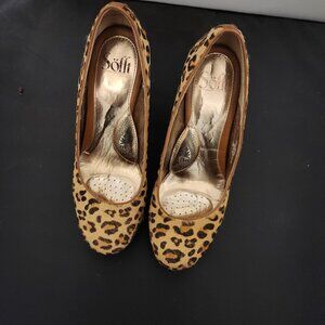 Sofft Broadway Leopard Horse Hair Women Classic Pumps